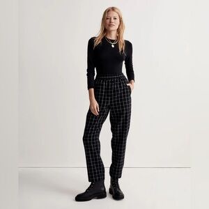 Madewell Huston Pants in Black Plaid Sz. S